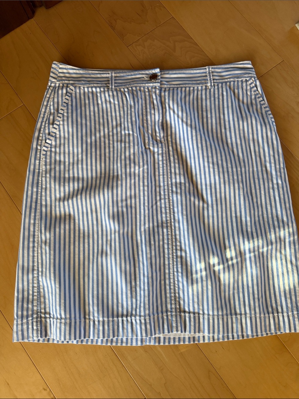 Talbots cotton blue white  striped skirt - size 10